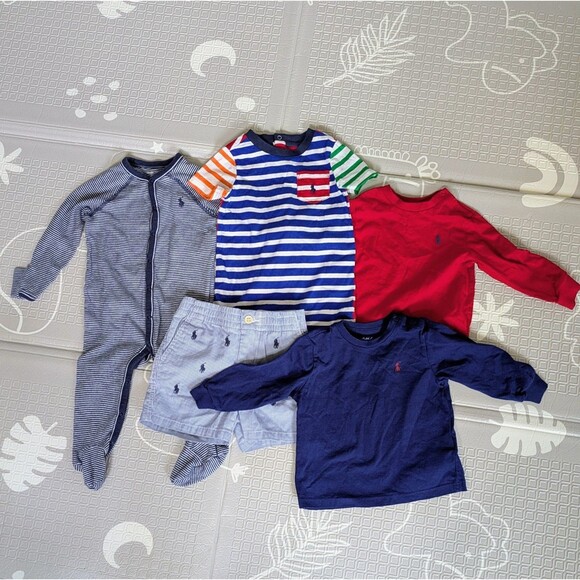 Ralph Lauren Other - Ralph Lauren Baby Boy 9M Clothing Lot 5PC Bundle Romper Jumpsuit Shorts